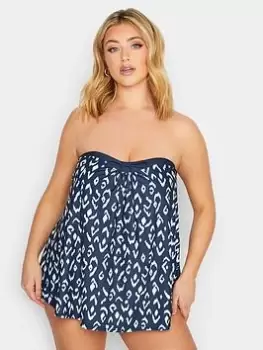 Image of Yours Yours Ikat A-line Tankini - Blue Size 14, Women