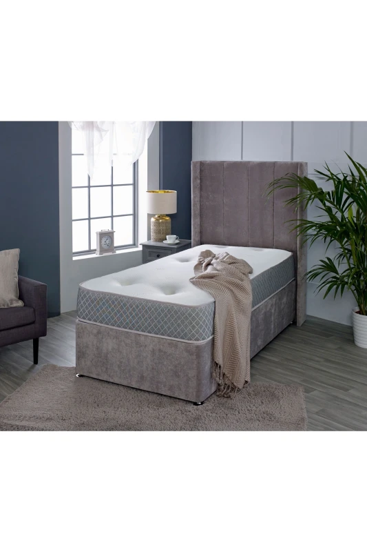 Image of Starlight Beds Nebraska Tufted Hybrid Mattress Soft Feel Cool Touch Quilted Surface in Light Grey Size: Small Single Light Grey Unisex Small Single