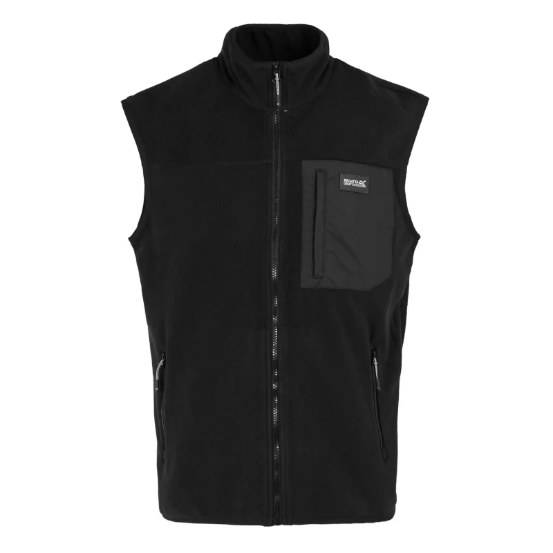 Image of Regatta Regatta Men 'Frankie' Fleece Bodywarmer in Black Size: large Black L Male 5063019776095