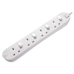 Image of Masterplug Extension Lead 240V 4-Gang 13A White Switched 2m