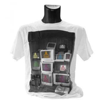 image of Atari - Computer Screens T-Shirt Male Small (White)