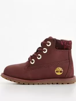 Timberland Timberland Pokey Pine 6" Boot, Burgundy, Size 5 Younger