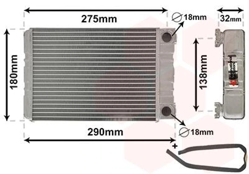 Image of VAN WEZEL Heater matrix VAN WEZEL 30006312