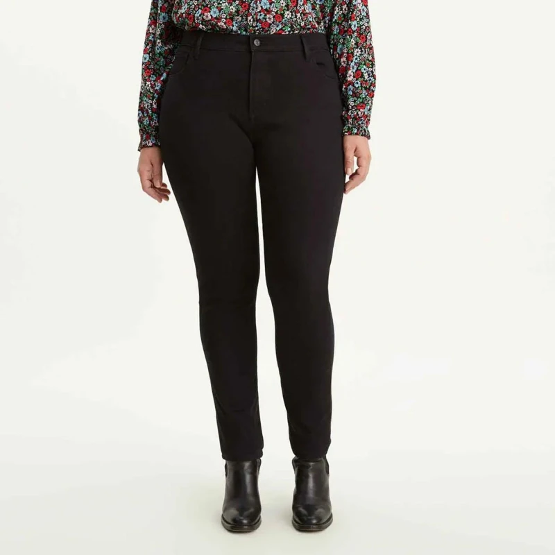 Image of Levis Womens High Rise Long Shot Skinny Jeans Black female 32 L30