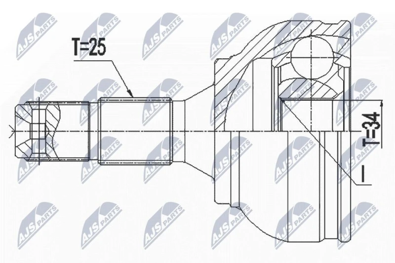 Image of NTY CV joint kit NTY NPZ-PE-034