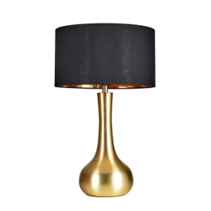 Image of Laurin Large Gold Table Lamp with Black and Gold Reni Shade