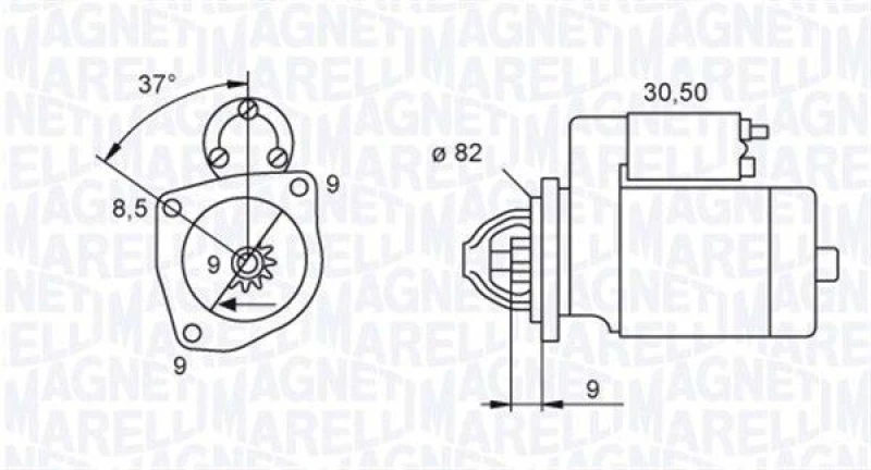 Image of MAGNETI MARELLI Starter motor MAGNETI MARELLI 063721045010