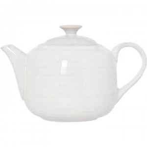 image of Linea Rye Stoneware Teapot - White