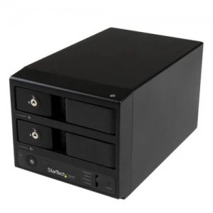 image of USB3 eSATA DualBay Trayless 3.5 HDD Case