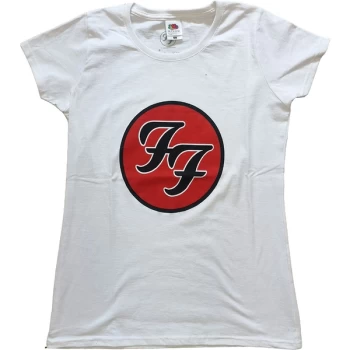 Image of Foo Fighters - FF Logo Womens Large T-Shirt - White