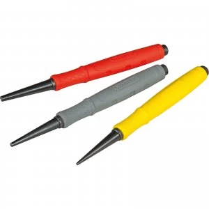 image of Stanley 3 Piece Dynagrip Nail Punch Set