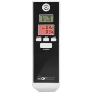 image of Clatronic AT 3605 Breathalyser White, Black 0.0 up to 1.9 ‰ Incl. display, Selectable SI units, Clock, Temperature display, Countdown function