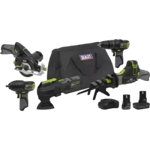 Image of Sealey 10.8v Cordless 5 Piece Power Tool Kit 1 x 2ah & 1 x 4ah Li-ion Charger Bag