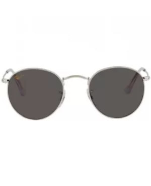 image of Ray-Ban Silver Round Metal Grey Mens Sunglasses RB34479198B147 RB34479198B147