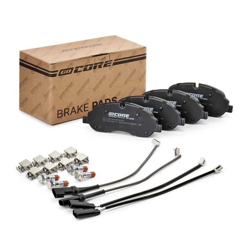 Image of goCORE GCD020663 Brake pad set incl. wear warning contact, with accessories, with brake caliper screws Brake Pad Set,disc brake (402)