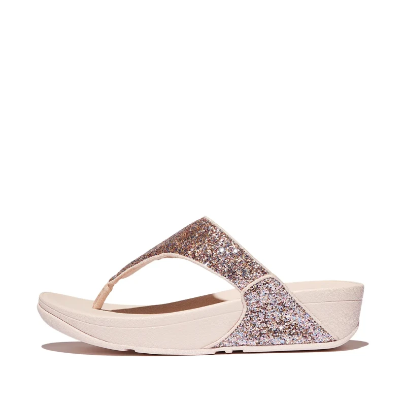 Image of FitFlop Womens sandals FitFlop Lulu Multi-Tonal Glitter Toe-Post Rose Female 38