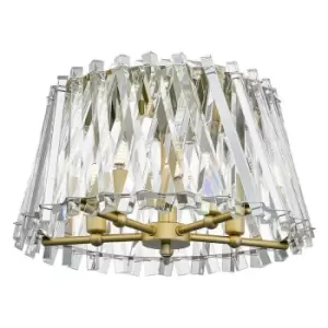 Image of Zumaline Mirabell Crystal Ceiling Light, Gold, 5x E14