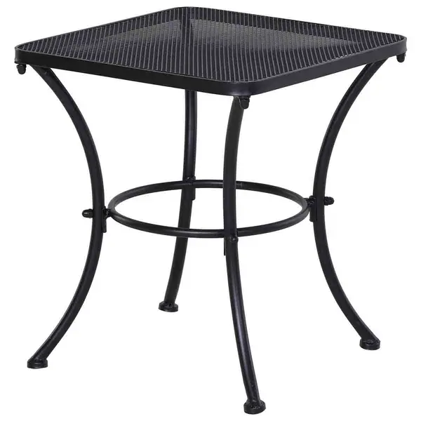 image of Outsunny Square Metal Garden Bistro Table - Black