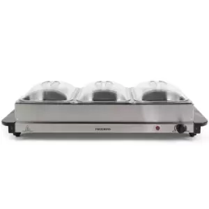Image of Progress EK3665P Portable Three Food Warmer Buffet Server - Stainless Steel