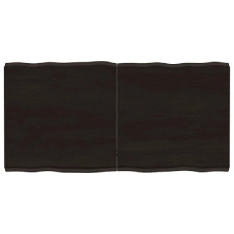Image of Vidaxl Table Top Dark Brown 120X60X(2-6) Cm Treated Solid Wood Live Edge, Brown 364027