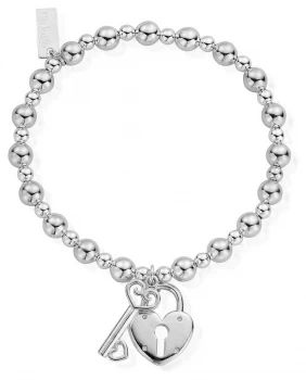 Image of ChloBo Womens Small Ball Lock And Key Bracelet SBMSB923 Jewellery