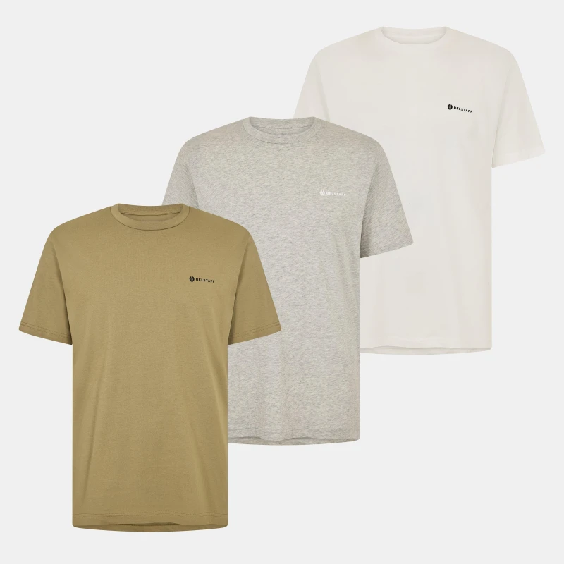 Image of Belstaff Mens T-Shirt Whit/Gree/Silv male S