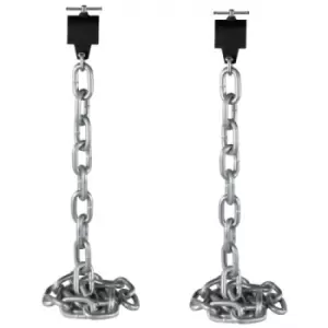 image of VEVOR 1 Pair Weight Lifting Chains 12KG, Weightlifting Chains With Collars, Olympic Barbell Chains Silver Weight Chains For Bench, Bench Press Chains