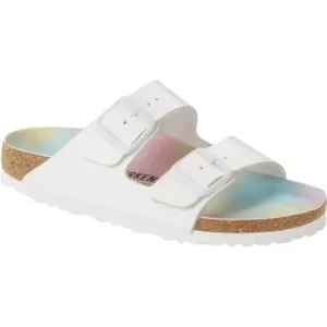 image of Birkenstock Womens Arizona Vegan Birko-Flor Nubuck Sandal White UK7 (EU40)