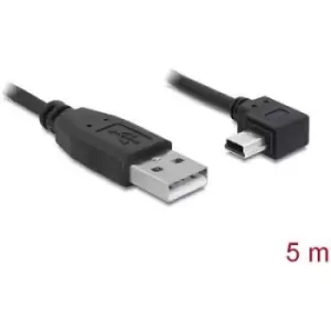 image of Delock USB cable USB 2.0 USB-A plug, USB-Mini-B plug 5m Black 82684