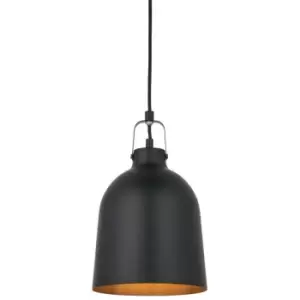 Image of Directory Lazenby 1 Light Pendant Light Matt Black, Aged Pewter Paint - Endon
