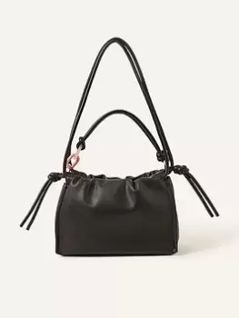 Image of Accessorize Ruched Small Shoulder, Black, Women