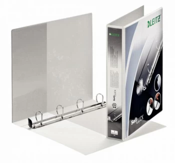Image of Leitz Softclick Presentation Ring Binder PVC 4 D-Ring 30mm Capacity A4 White Ref 020001 Pack 6