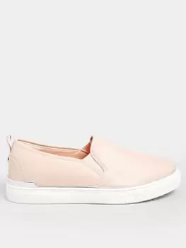 Image of Yours Extra Wide Fit Hardware Slip On Trainer Nude, Nude, Size 4Eee, Women