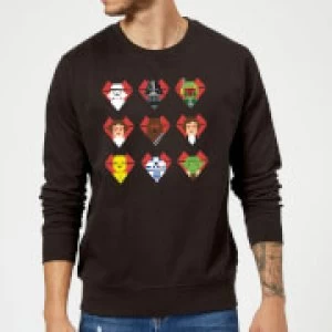 Image of Star Wars Valentine's Pixel Montage Sweatshirt - Black