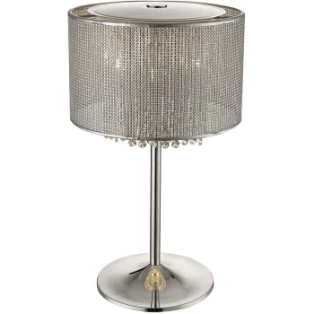 image of 4 Light Table Lamp Silver, Crystal Glass, G9 - Spring Lighting