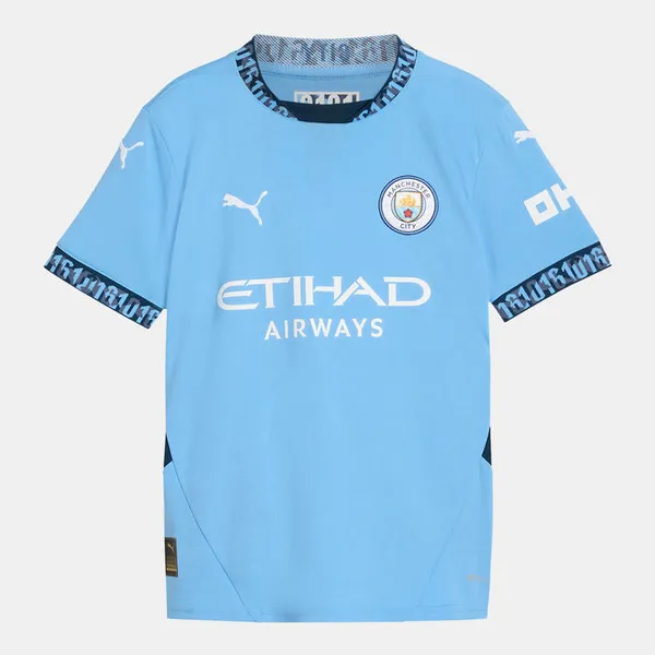 Puma Manchester City Home Shirt 2024 2025 Juniors Domestic Replica Shirts 7-8 (S) Blue 37832618175