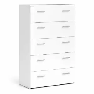 image of Space Chest Of 5 Drawers In White