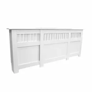 Image of At Home Comforts Panel Painted White Radiator Cover Adjustable