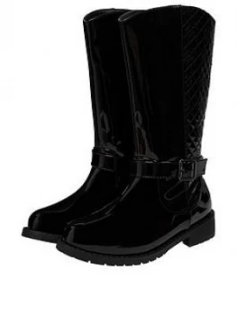 Monsoon Girls Bernadette Buckle Riding Boots - Black, Size 13 Younger