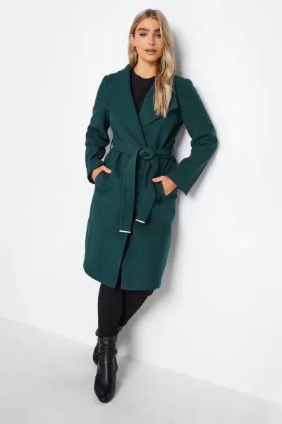 M&Co Teal Formal Wrap Coat, Green, Size 16, Women