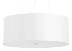 image of Otto Cylindrical Pendant Light White 70cm E27