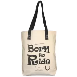 Image of Moorland Rider Horsey Girl Shopper Bag (38cm x 40cm x 10cm) (Black)