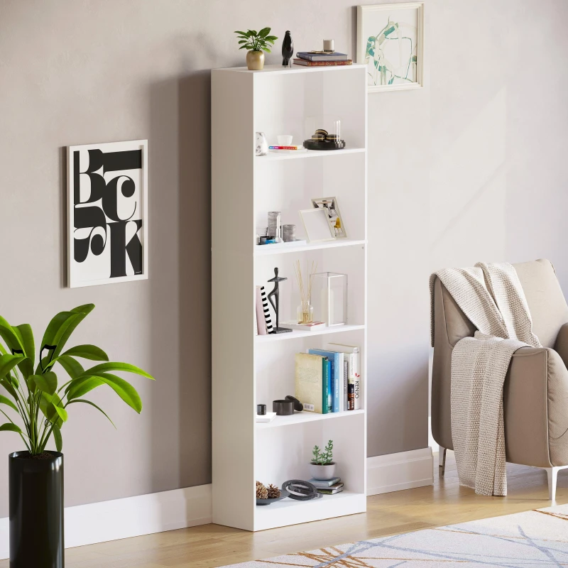 Image of Lassic Vida Designs Cambridge 5 Tier Extra Large Bookcase White unisex 5 Tier