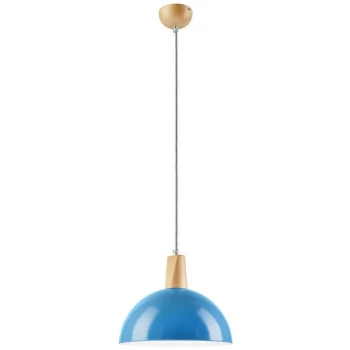 Image of Lamkur Lighting - Dome Pendant Ceiling Lights Blue, 1x E27