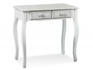 Image of LPD Brittany Grey and White 2 Drawer Dressing Table Assembled