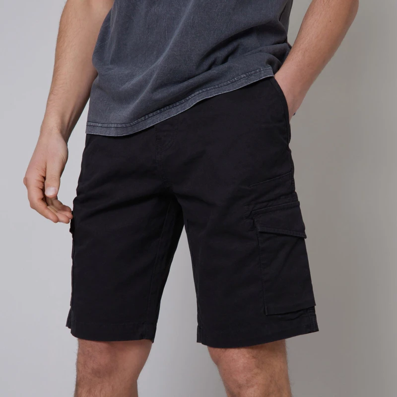 Image of Threadbare Cotton Cargo Shorts With Stretch - Black S