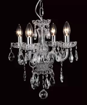 image of Rodeo Clear Crystal 4 Arm Chandelier