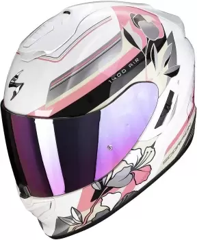 Image of Scorpion EXO 1400 Air Gaia Helmet, white-pink, Size M for Women, white-pink, Size M for Women