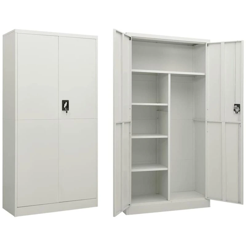 Image of VIDAXL Locker Cabinet Light Grey 90x40x180cm Steel vidaXL 8720286564028