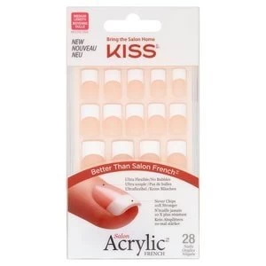 image of Kiss Salon Acrylic Fake Nails Kit - Simple Life Nude